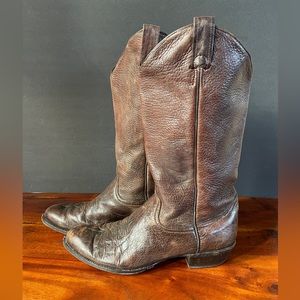 Vintage Larry Mahan Grain Leather Cowboy Boots